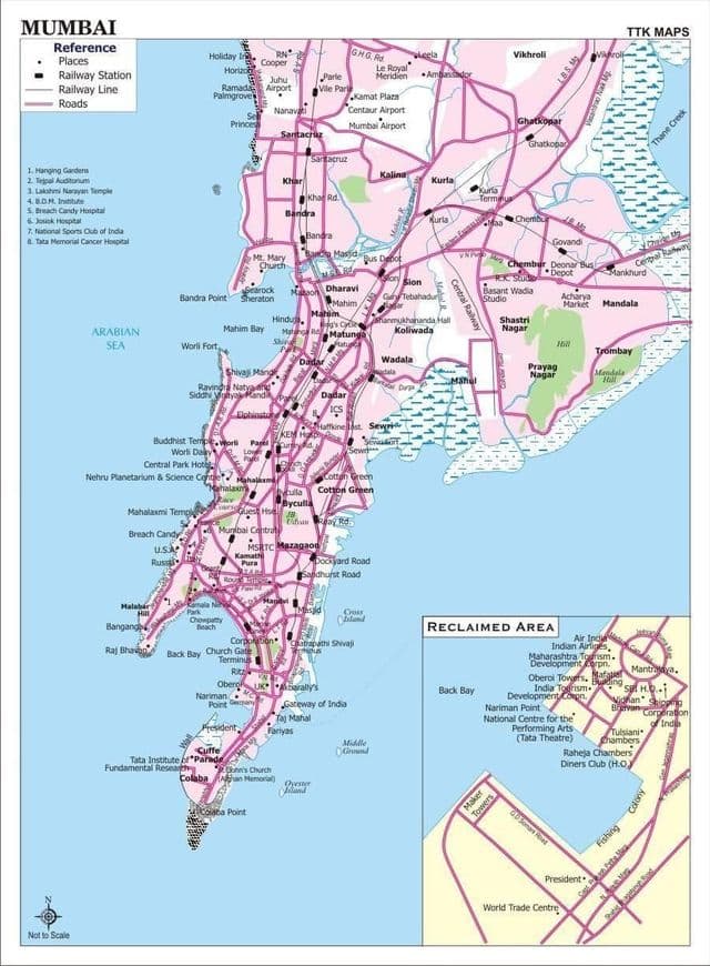 Plan des transports publics de Mumbai - Bombay