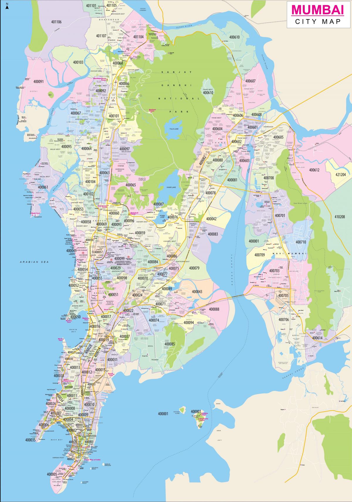 Plan de la ville de Mumbai - Bombay