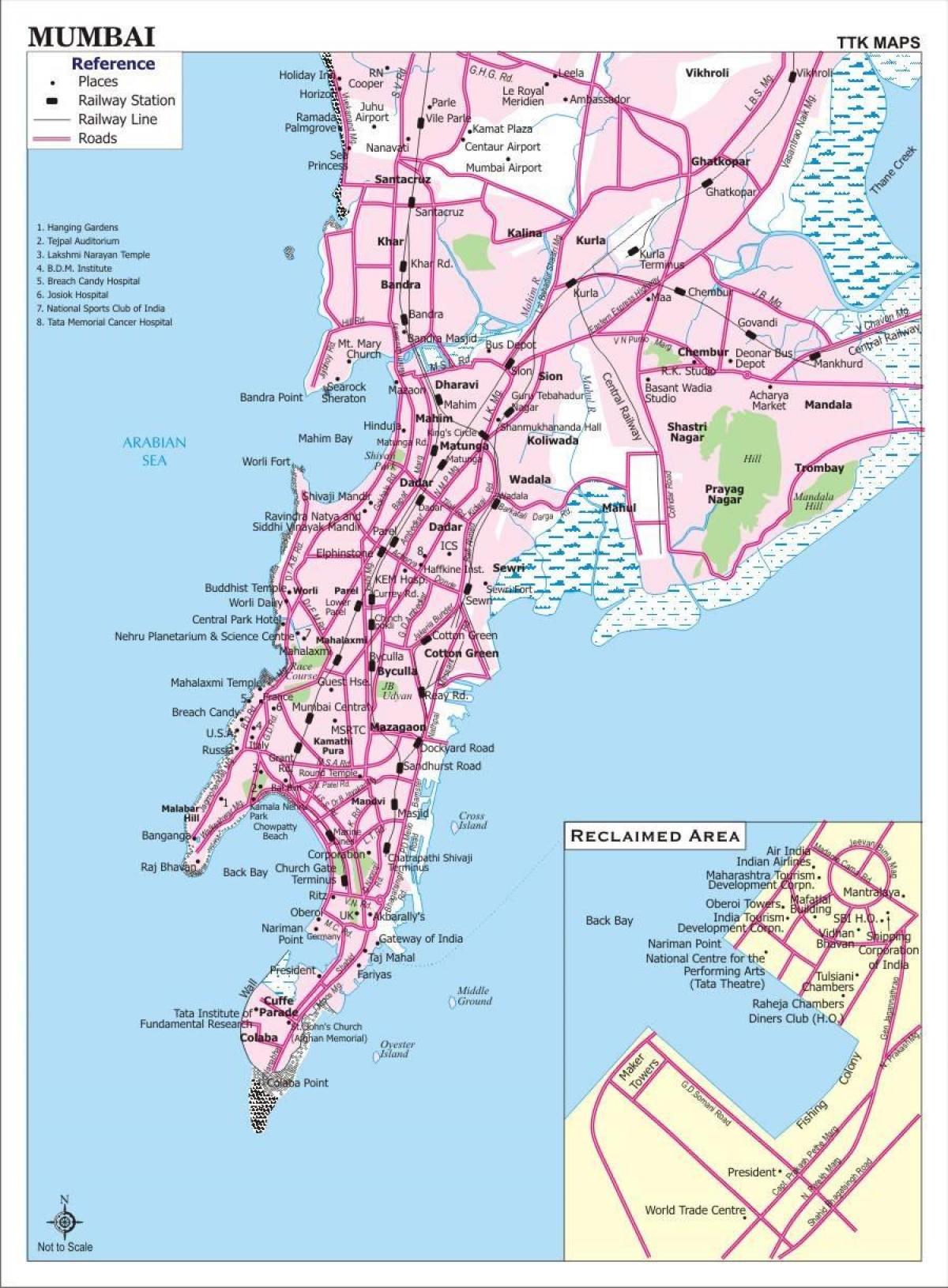 Plan des transports publics de Mumbai - Bombay